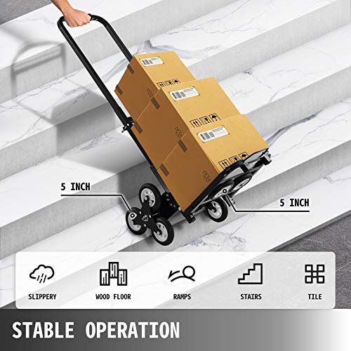 image for BestEquip Stair Climbing Cart 330lbs Capacity, Portable Folding Trolle