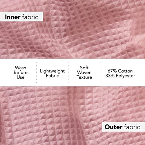 Waffle Robe For Women By Boca Terry, Waffle Knit Robe, Long Cotton Kimono Hotel Bathrobe, Pink Small/Medium #TOP5