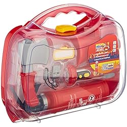 Maletin Bombero Juguete Theo Klein 8982 Maletín de bomberos de Fire Fighter Henry, Incluye extintor con función de rociado, Linterna a pilas, Medidas 33.5 cm x 10 cm x 28.1 cm, Juguete para niños a partir de 3 años