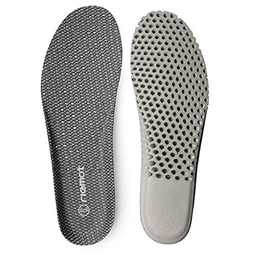 riemot Solette Sportive per Uomo e Donna,Solette per Scarpe con Supporti per Archi e Tallone,Solette Comfort per Fasciite Plantare,Piedi Piatti Ammortizzanti,Grigio da Uomo 46 EU