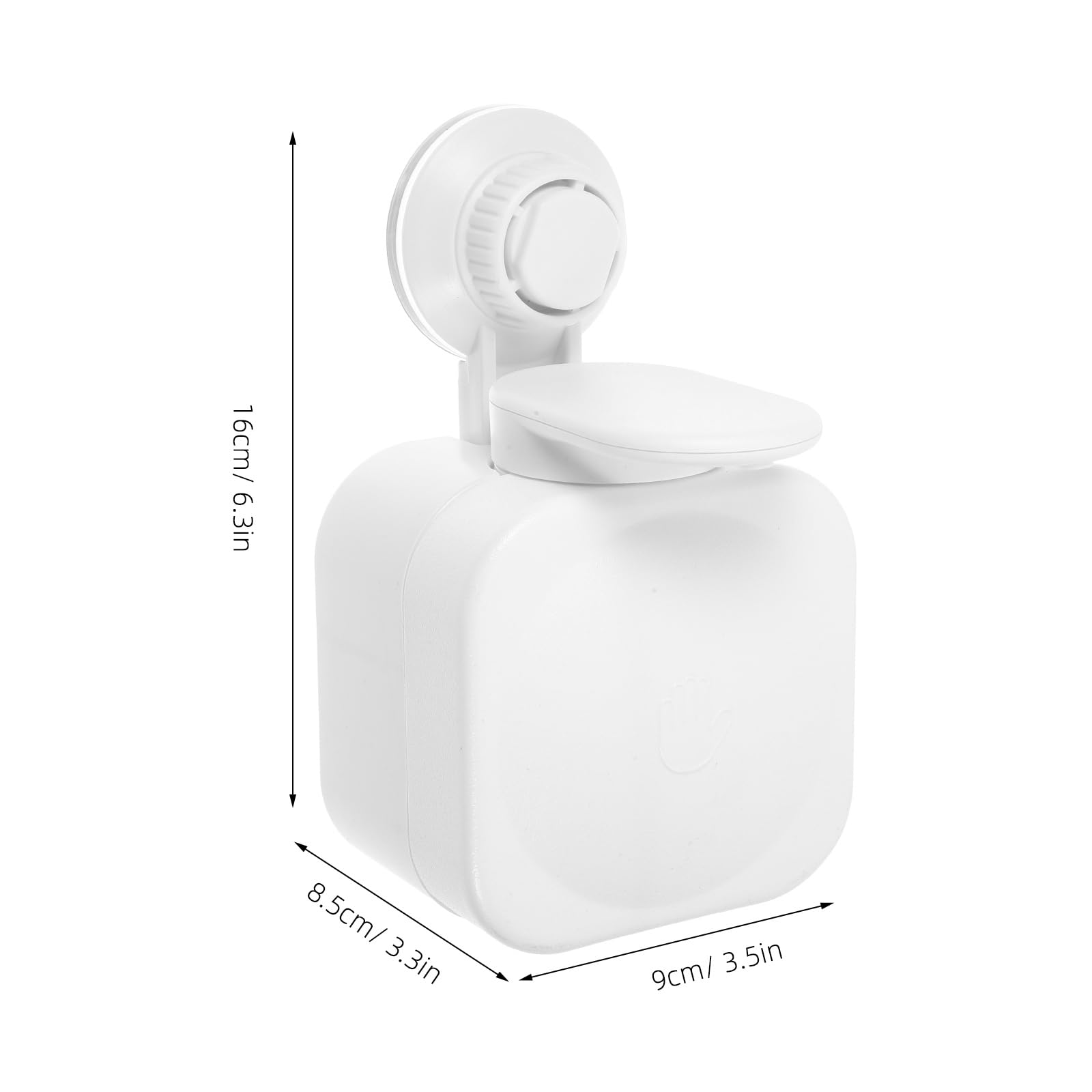 Wall Mounted Soap Dispenser, No Trace Suction Cup Liquid Bottle Container, Refillable Plastic Shampoo Dispenser for Bathroom, White, 3.34x3.54x6.29 Inches