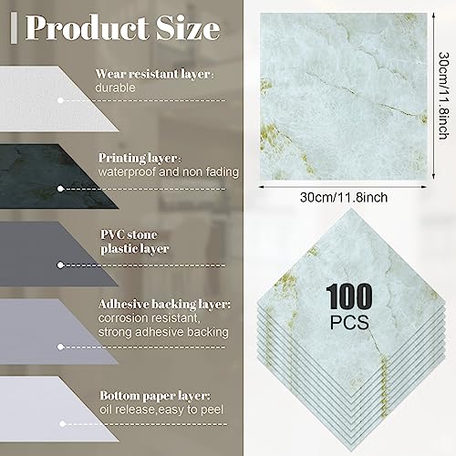 48 Pieces Vinyl Flooring Peel And Stick Floor Tile 12 X 12 Inch Stick On Floor Tile Self Adhesive Waterproof Bathroom Floor Tile For Kitchen Bedroom Living Room Bedroom (White Grain) #TOP1