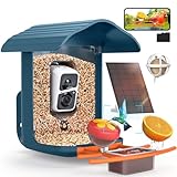 birdsnap® PAV-Bird Feeder with Camera,2K HD with 64GB Card, AI Identify Smart Bird House Cam Solar Panel,Live Stream,Motion Detection,Auto Record Video for Backyard Outdoors,Ideal Gift for Bird Lover