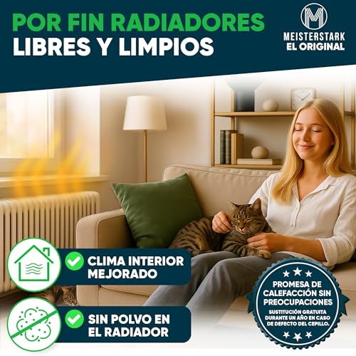 Miniatura 7 de El Original Cepillo Limpia Radiadores Calefaccion 115cm I Plumero Radiadores Calefacción Sin Arañazos I Funda De Cepillo Lavable I Cepillo Radiadores Calefaccion Aire -Verde