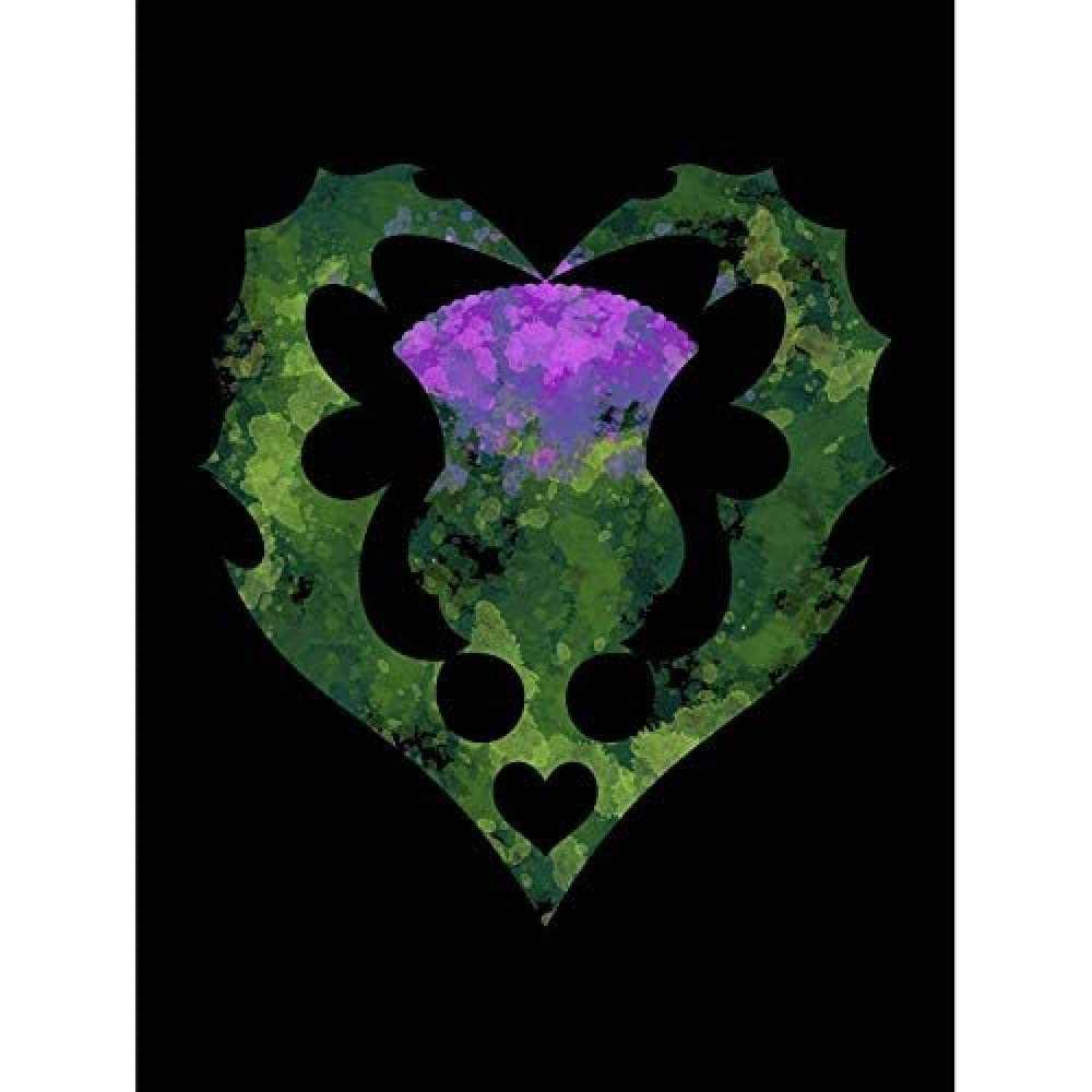 Wee Blue Coo Thistle Scottish Scotland Flower Abstract Picture Art Large Art Print Poster Wall Decor 18x24 inch