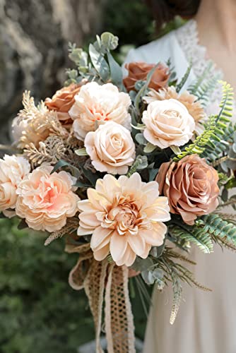 Yyhuawu Artificial Flowers Combo Box Set Gradient Color Flower Leaf With Stems For Diy Wedding Bouquets Centerpieces Baby Shower Party Home Decorations Nude Color #TOP3