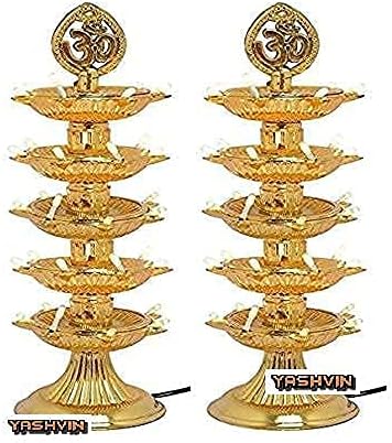 5 Layer Diya 35 Deep Light Diya Tested-Trusted Diya for Pooja Room Deepak Light Pooja Diya Light Pack of 2 Diya-KD11