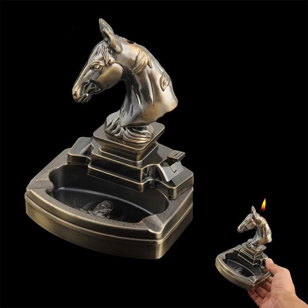 Amazon.co.jp: レトロな灰皿の創造的な馬の頭のヘッドタバコの灰皿の羊