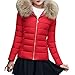 Price comparison product image LEXUPE Women Autumn Winter Warm Comfortable Coat Casual Fashion Jacket Fashion Solid Women Casual Thicker Winter Slim Coat Overcoat Red