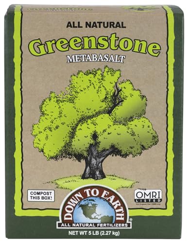 Down To Earth All Natural Fertilizers Organic Greenstone Metabasalt - Soil Amendment with Trace Minerals Iron Calcium Magnesium 5 lb