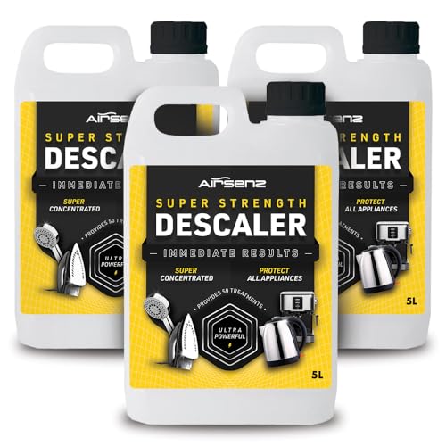 3 x 5L Airsenz Ultra Strength Descaler - Ideal for Kettles, Irons, Coffee Machines and More - Effortlessly Removes Limescale