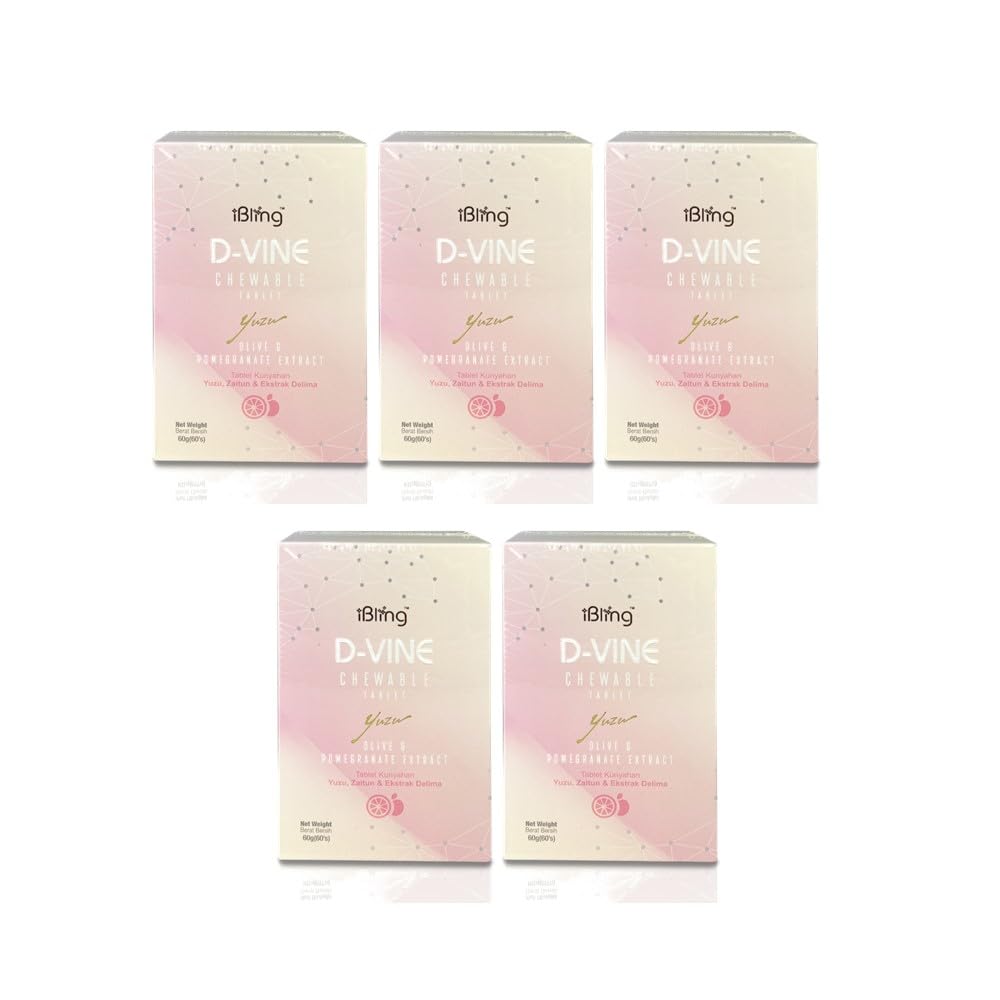 WELLOUS Ibling D-Vine Anti Aging Pomegranate Extract Chewable Collagen Tripeptides Anti-Aging Glowing Skin Firming 60 Tablets Bottle Pack