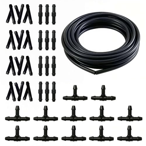 Windshield Washer Hose Kit 4M Rubber Hose with 36 Pcs Leak-Proof Connectors Fits Washer Pumps & Nozzles for Most Cars Trucks SUV