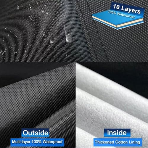 Image of 10 Layers Car Cover Custom Fit for Ford Mustang, Shelby, GT350, GT500 (1964-2026) Waterproof All Weather for Automobiles, Outdoor Full Cover Sun UV Rain Protection.Black