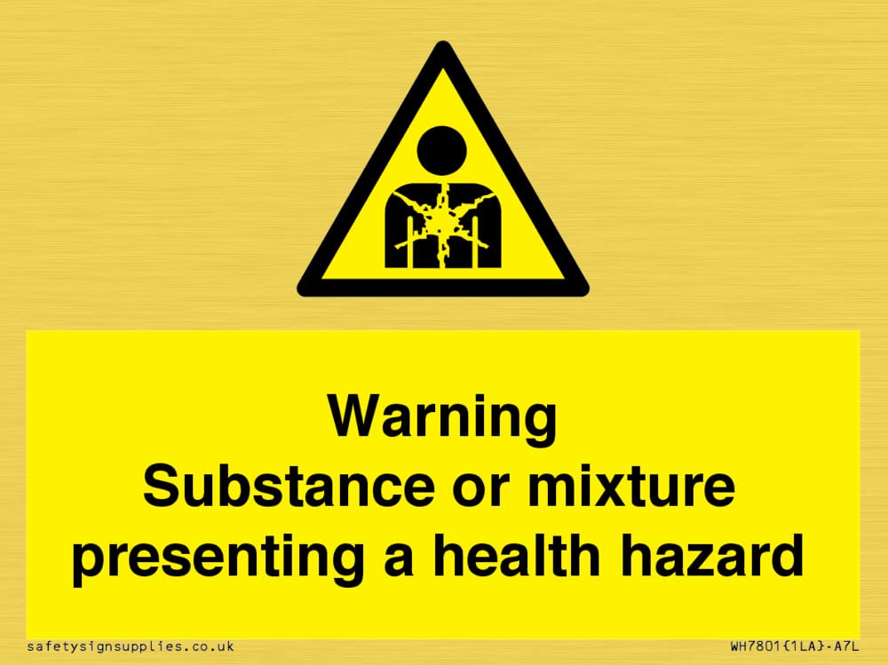 Warning Substance or mixture presenting a health hazard Sign - 100x75mm - A7L