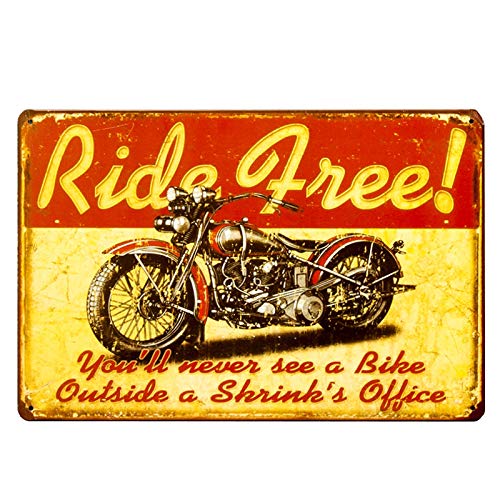秋月貿易 デザイン小物 RIDE FREE S Antique Metal Plate Z0427