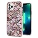 Nadoli pour iPhone 13 Pro Silicone Coque,Rose Balance Modèle Élégant Souple Doublure Mince Léger Anti-Rayures TPU Protection Housse Étui