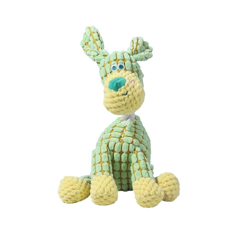 Indestructible Dog Toy with Squeakers – Durable, Soft, and Fun Interactive Dog Toy for Teeth Cleaning, Training, and Relieving Anxiety – Perfect for Small, Medium, and Large Dogs（Green
