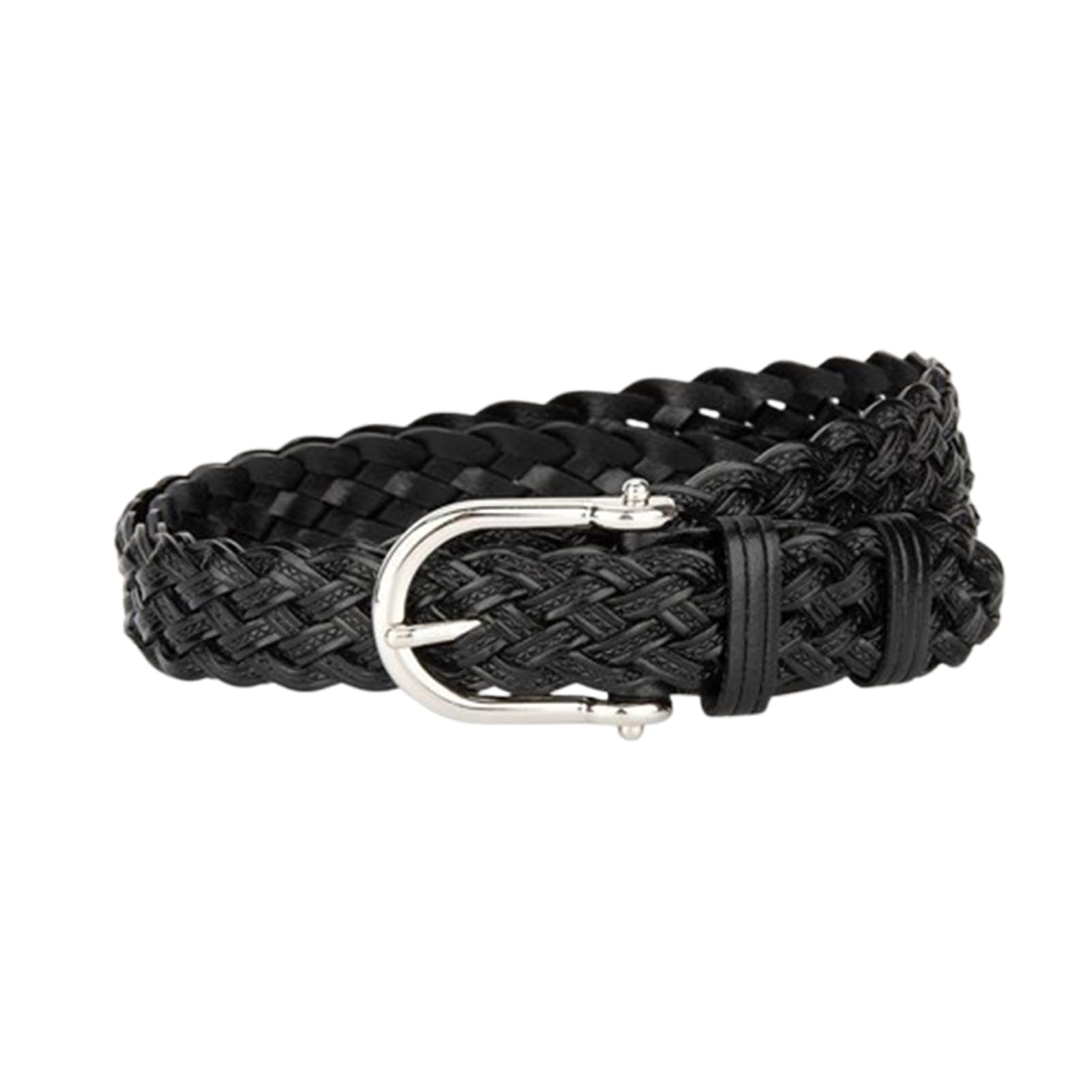 AGUTALITHIC Women's Men's Braided Leather Belt, Fully Adjustable Casual Skinny Woven Strap for Everyday Wear Jeans Pants Golf(110cm/43, B)