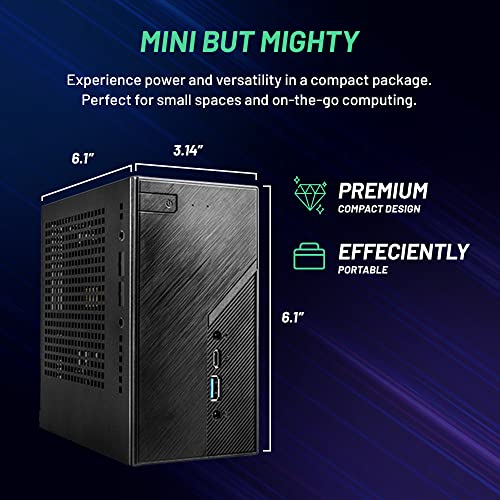 Skytech Mini Pc X1 Gaming Pc Desktop – Amd Ryzen 5 5600G 3.9 Ghz, Radeon Graphics, 500Gb Nvme Ssd, 16Gb Ddr4 Sodimm Ram, 120W Ac Adapter/Wi-Fi, Windows 10 Home 64-Bit #TOP6