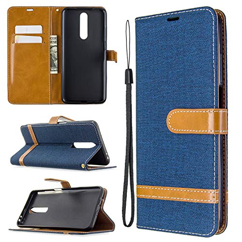 Preisvergleich Produktbild LODROC Xiaomi Redmi K30 Hülle, TPU Lederhülle Magnetische Schutzhülle [Kartenfach] [Standfunktion], Stoßfeste Tasche Kompatibel für Xiaomi Redmi K30 - LOBFE0301207 Blau