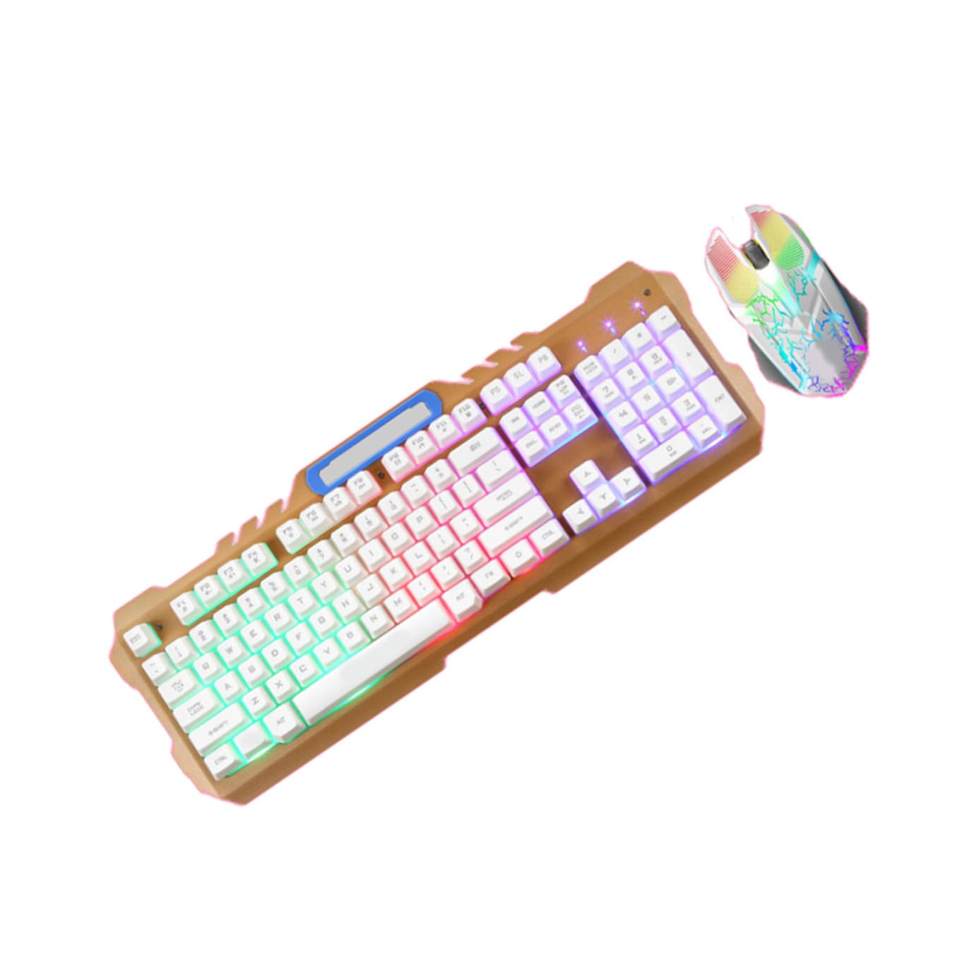Kit con Mouse USB Tastiera Meccanica Retroilluminata per Gaming