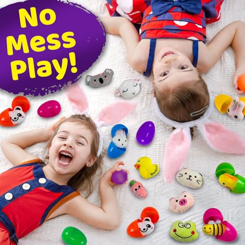 stargo 36 Pack Colorful Prefilled Easter Eggs bulk with Mini Plush Easter toys - Plastic easter Eggs with plushies for Easter Basket stuffers, Easter Gifts, Egg Hunts Party Decorations Goodie Bags by stargo - Image 6