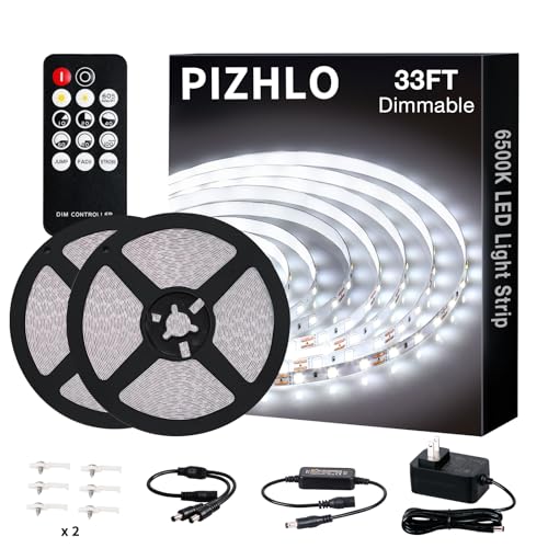 Tira de luces LED blanca dimmable 33 pies con control remoto miniatura 1