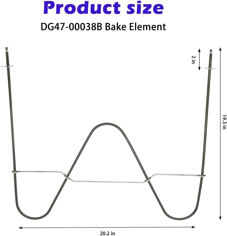 DG47-00038B Bake Element, compatible With Samsung range/stove/oven, Replaces part PD00025540, DG47-00038A, 3015238, AP5623199, EAP4240837, PS4240837 (2 Yr Warranty)