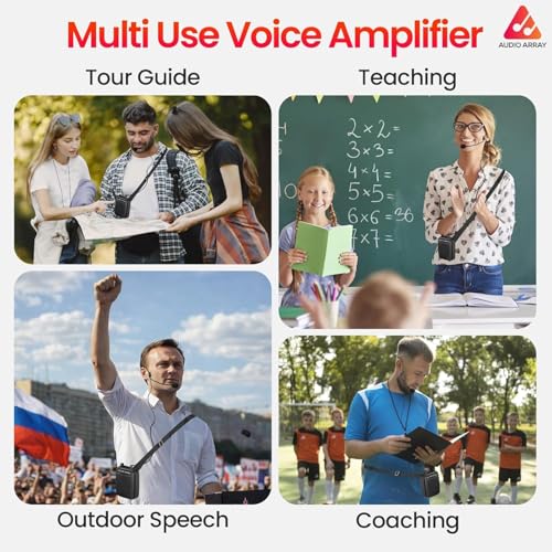 Image of Audio Array Wired Voice Amplifier for Teachers 2026 Edition | Bluetooth 5.3 | Mic for Teaching with 10W Speaker, Tour Guides | 10Hrs Battery Life |1 Click Monitoring | TWS Connectivity AM-W47 Wired