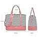 BLUBOON Weekender Overnight Bag Women Ladies Carry-on Tote Canvas Travel Duffle Bag with Shoe Compartment in Trolley Sleeve (289 Pink -black stripe)
