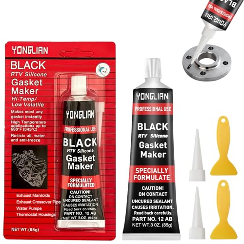 DYMHQ 2Pcs Joints Mécaniques de Moteur Automobile, 85ml Mastic d'étanchéité pour Moteur, Pate a Joint Moteur Haute Temperature, Utilisé pour Sceller Les Moteurs, Carters D'huile, Etc, Noir