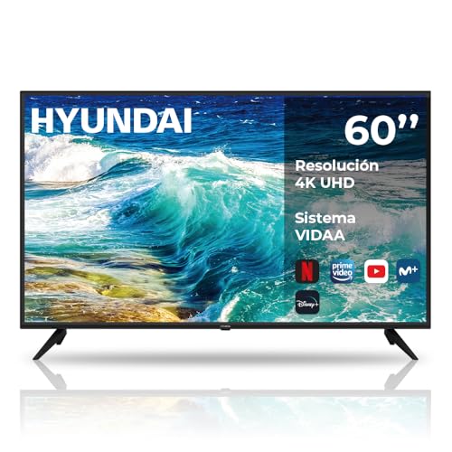 Hyundai Smart TV LED 60 HTV6000UV 4k Ultra HD DVBT2-S2 G Negro VIDAA U6 Mando con Acceso a Apps Hotel