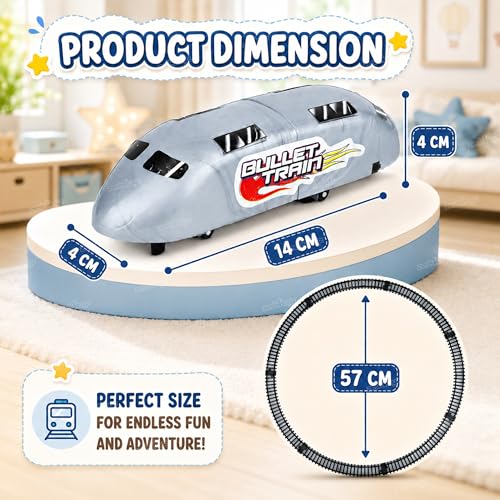 Image of Zest 4 Toyz Bullet Train Toy Set for Kids 180 CM Railway Track Toy Battery Operated Train Toys for Kids Bullet Birthday Gifts for Boys & Girls 3 Years + (Batteries not Included)