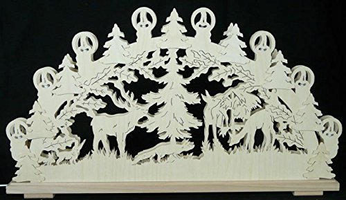 Voûte de fenêtre bois de montagne 70x39cm artisanat d'hiver