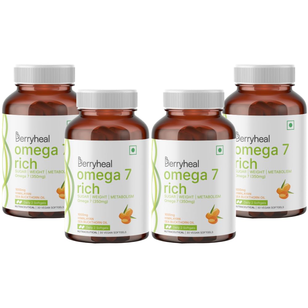 Sponsored Ad - Omega 7 Rich Capsules | Regulates Blood Sugar, Supports Weight Management & Aids Respiratory Health | 100% Vegan Seabuckthorn with Highest 35% Concentrated Omega 7 | 120 Capsules – 60 Days