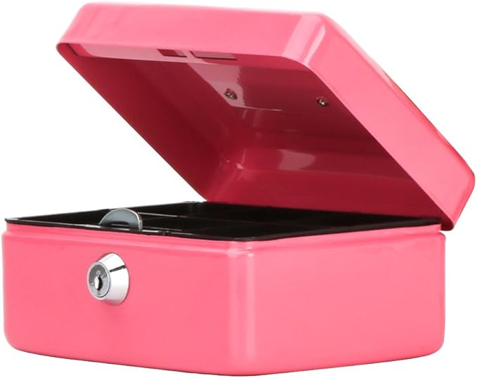 Amazon.com: Small Cash Box with Key Lock, Decaller Portable Metal Money ...