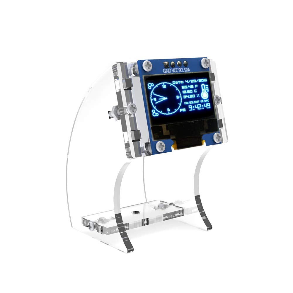 Tangyy 0.96 inch OLED I2C Display Module IIC Serial LCD 12864 with Acrylic Case-Blue