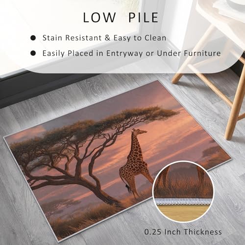Tapis de salon girafe lavable pour chambre à coucher propre