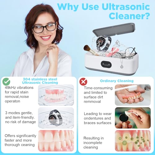 Osalms Ultraschallreinigungsgerät 640ml,Hochfrequenz Ultraschallreiniger Mit drei Modi 3/5/10...