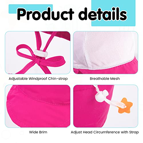 Simplikids Toddler Girl Hat Upf 50+ Uv Ray Sun Protection Baby Girl Sun Hat W/Neck Flap Newborn Girl Hats,Rose Pink,0-12 Months #TOP2