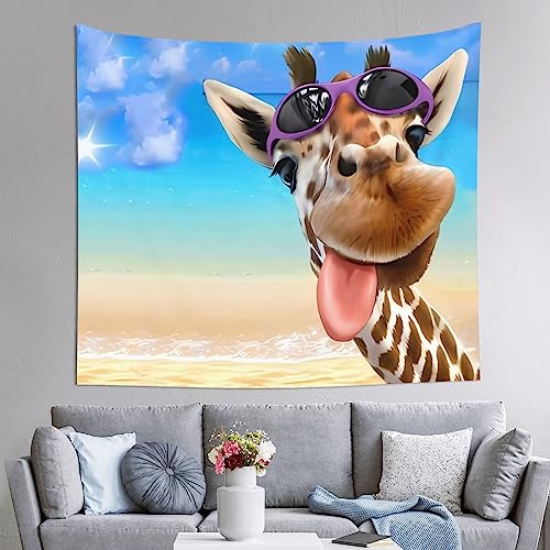 Tapisserie murale girafe de plage de 152x140 cm déco souple