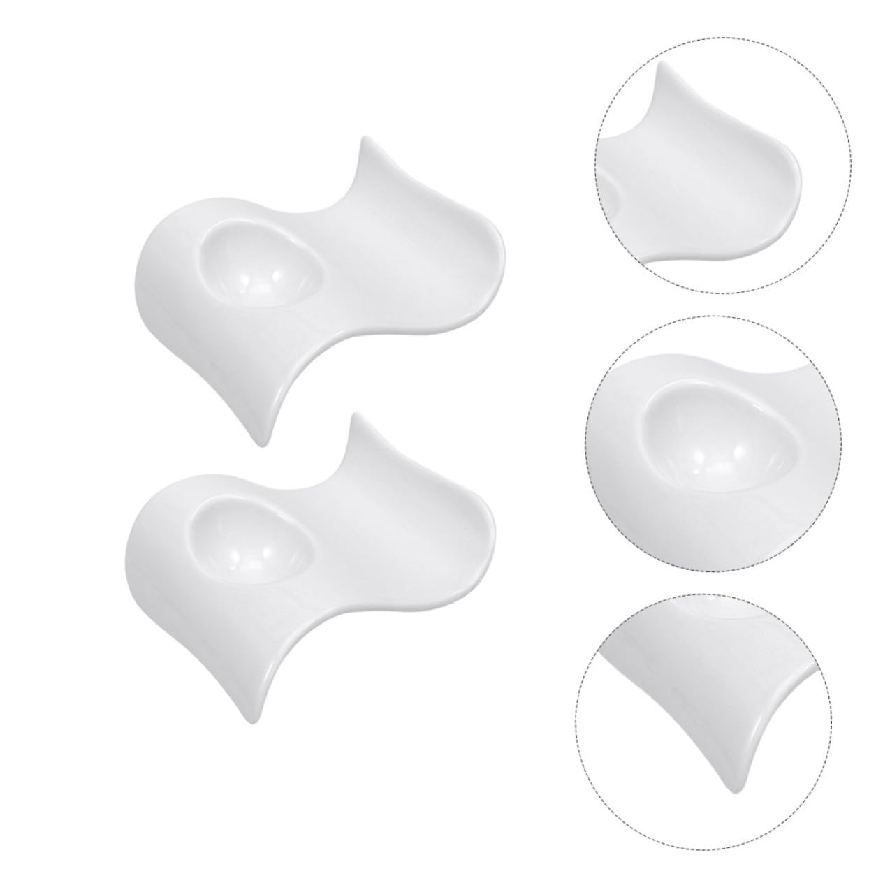 6 Coquetiers en Céramique Blancs Petit-déjeuner, Supports à Œufs Légers et Pratiques, Ensemble de 6 Pièces, Design Moderne et Élégant