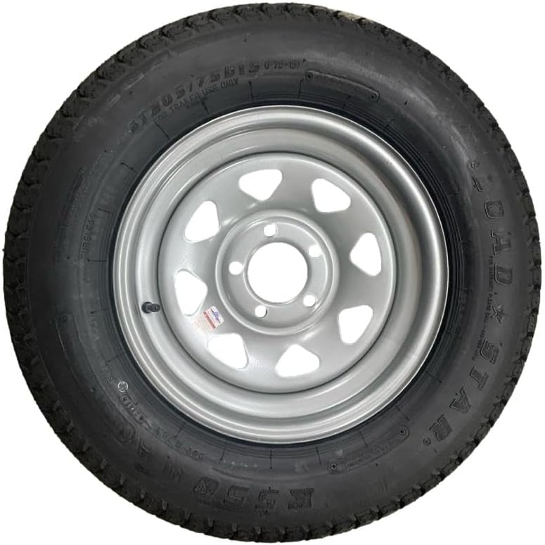 ST205/75D15 | Trailer Tire | Silver Spoke | Load Range D | 5 on 4.5" Bolt Pattern