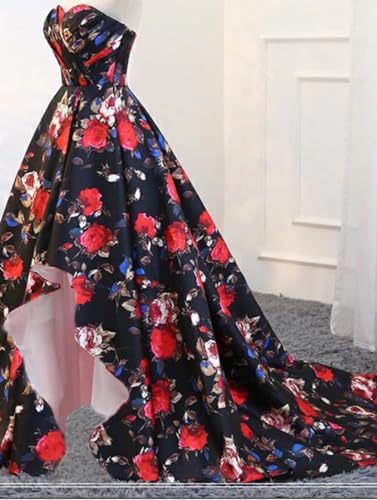 FTBY Print Prom Dress Satin Evening Gowns Women With Pockets Ball Gown2