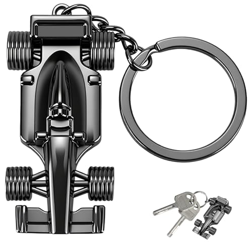 VAGCARS Formel 1 Schlüsselanhänger, Metall F1 Schlüsselanhänger, Motor Sport F1 Auto Kette, Autoschlüssel-Anhänger, Geschenk für Auto Fan Geschenk, Jungen, oder Herren (Schwarz)