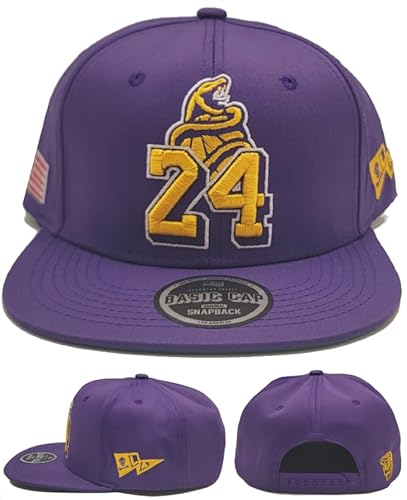 Los Angeles Legend Basic New Kobe 24 Mamba Purple Gold Era Snapback Hat Cap
