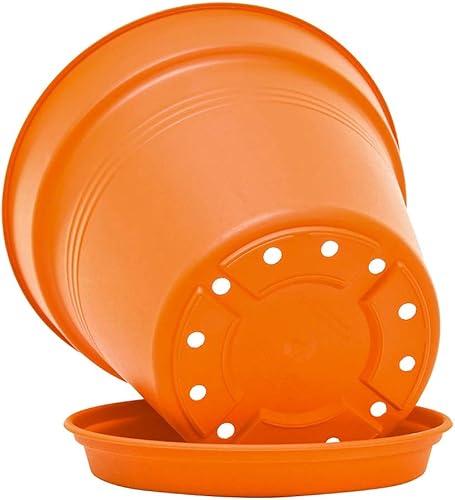 Miniatura 4 de Mintra Home - Paquete de 4 macetas de jardín (color naranja, 13 cm5 pulgadas de diámetro)