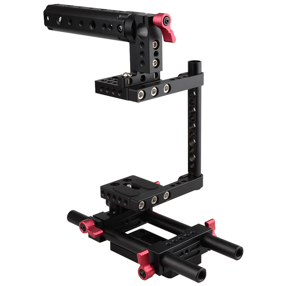 Black Friday - 40% OFF CAMVATE Camera Cage Rig Top Handle Tripod Mount Plate Compatible for Sony Panasonnic(Red) Authentic Crazy Deals CAMVATE Camera Cage Rig Top Handle Tripod Mount Plate Compatible for Sony Panasonnic(Red)