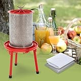 ECD Germany Hydropresse 20 Liter Edelstahl mit Manometer, Wasserdruckpresse mit 3 bar zum Pressen von Obst und Wein, Saftpresse Obstpresse Apfelpresse Fruchtpresse Weinpresse Maischepresse Birnepresse